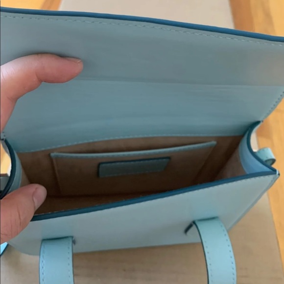 Strathberry baby blue mini purse w/ silver detail - Picture 3 of 10